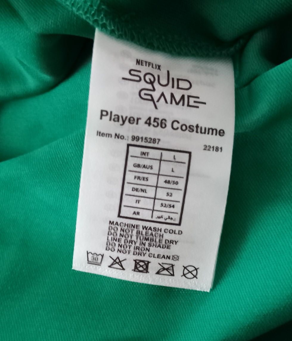 Dres squid game Netflix - player 456, nowy