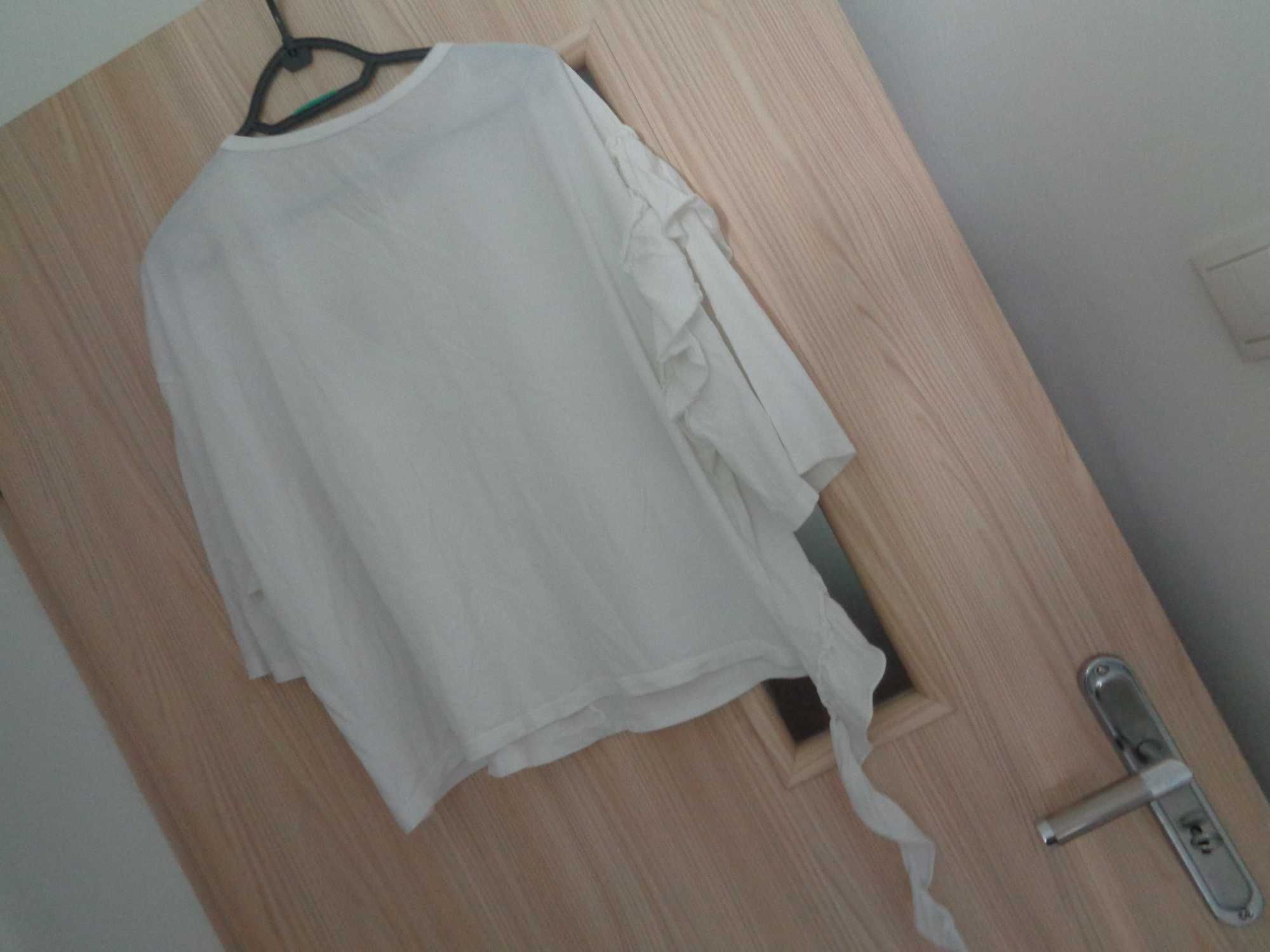 biała bluzka koszulka Zara oversize