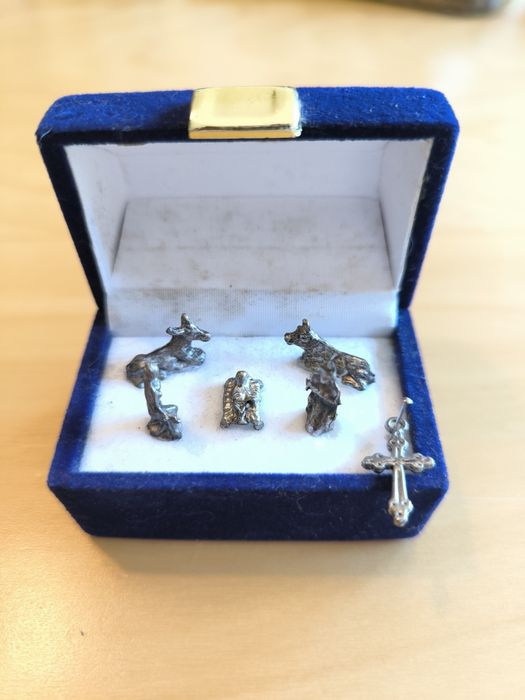 Presépio miniatura em prata de lei
