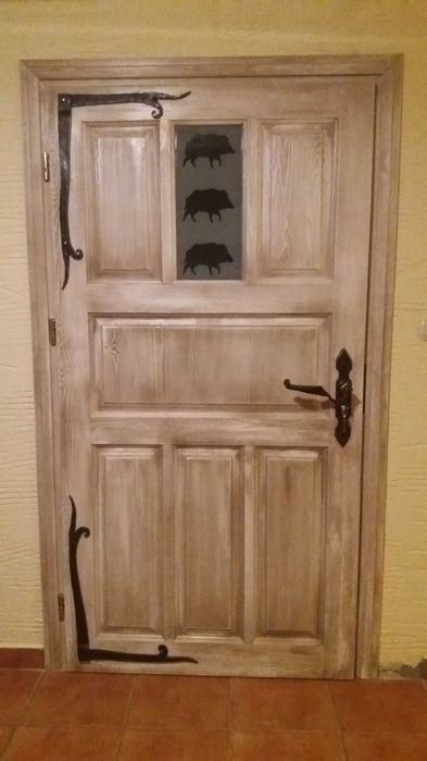 Klamka drzwiowa kuta retro rustykalna