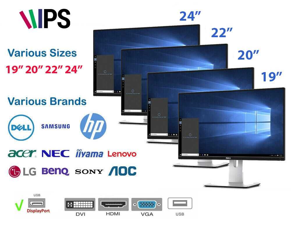 Монітори 19 20 22 24 та комп’ютери, системні блоки ПК безготівка!