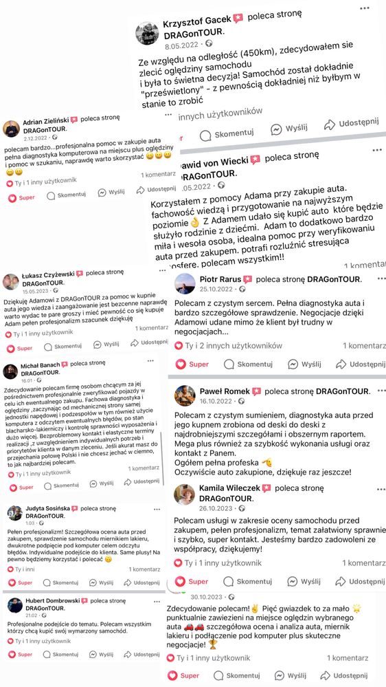 Pomoc w zakupie pojazdu diagnostyka komputerowa miernik lakieru dojazd