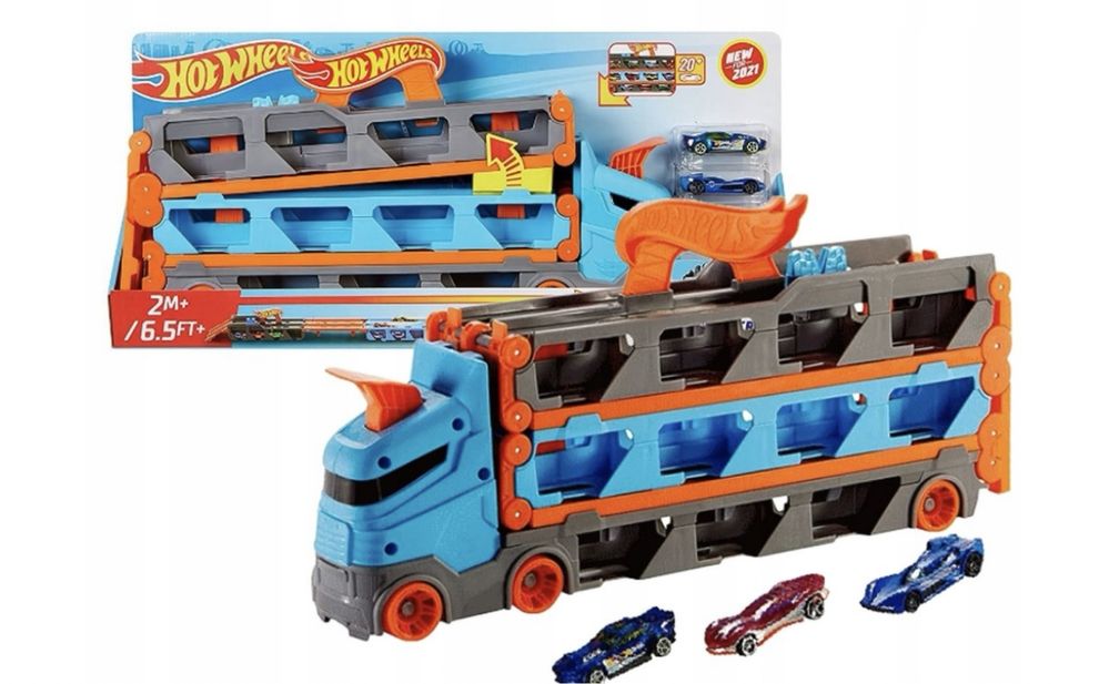 Tor wyścigowy Mattel Hot Wheels transporter 2w1