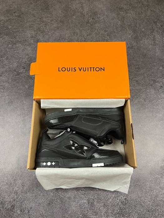 Кросівки Louis Vuitton LV Skate Grained Leather Trainer Black Sneaker