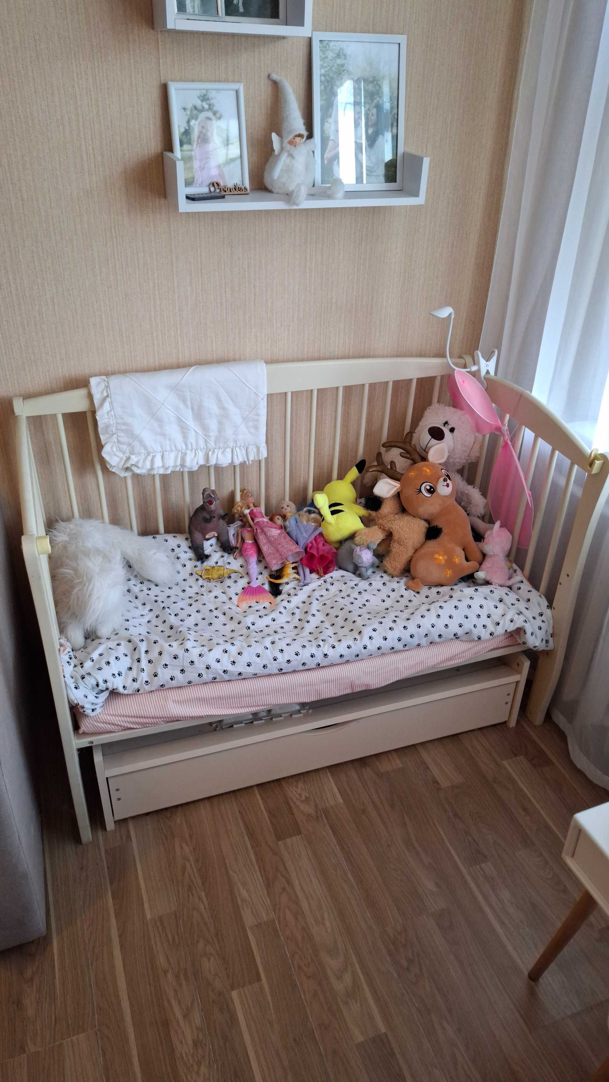 Ліжечко для немовляти Дубок Веселка з кокосовим матрасом