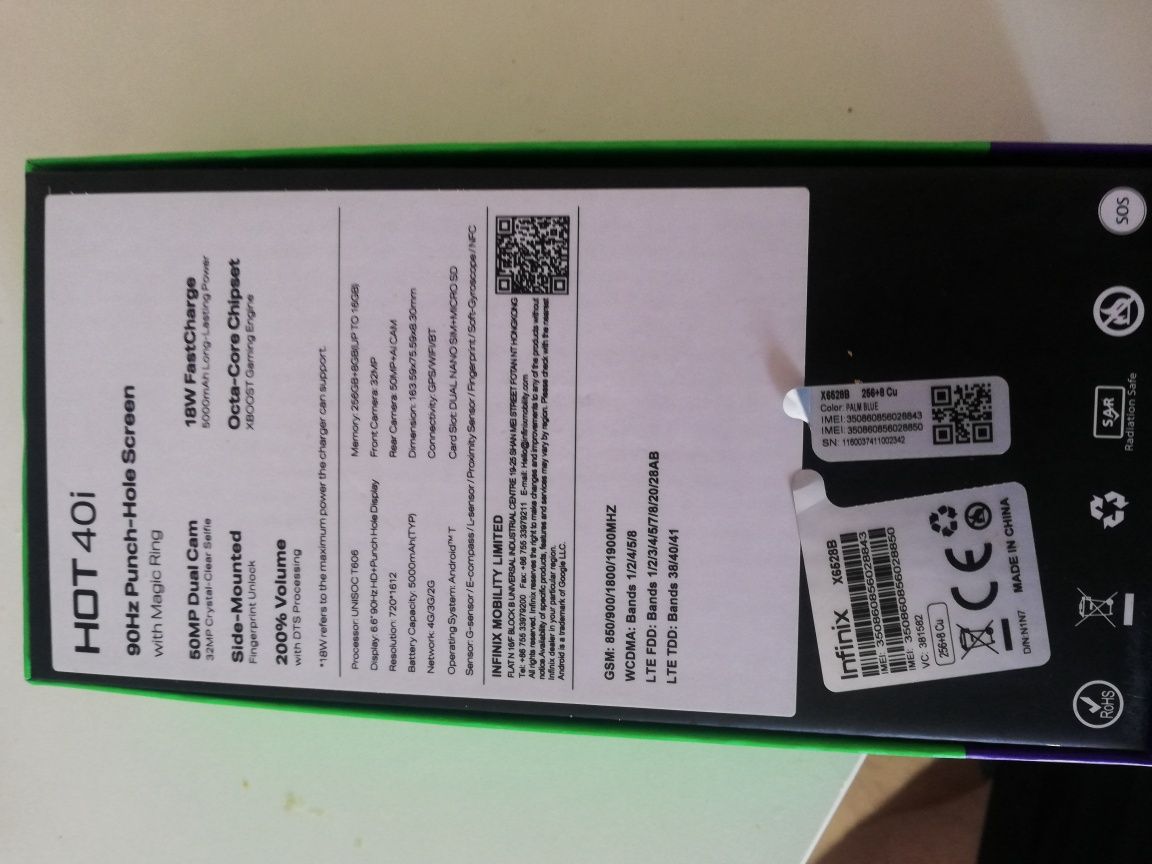 Infonix Hot40i 16/256gb