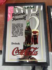 Plakat na lustrze Coca Cola