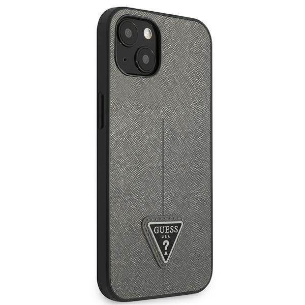 Etui Guess SaffianoTriangle iPhone 14 Plus/15 Plus Srebrne