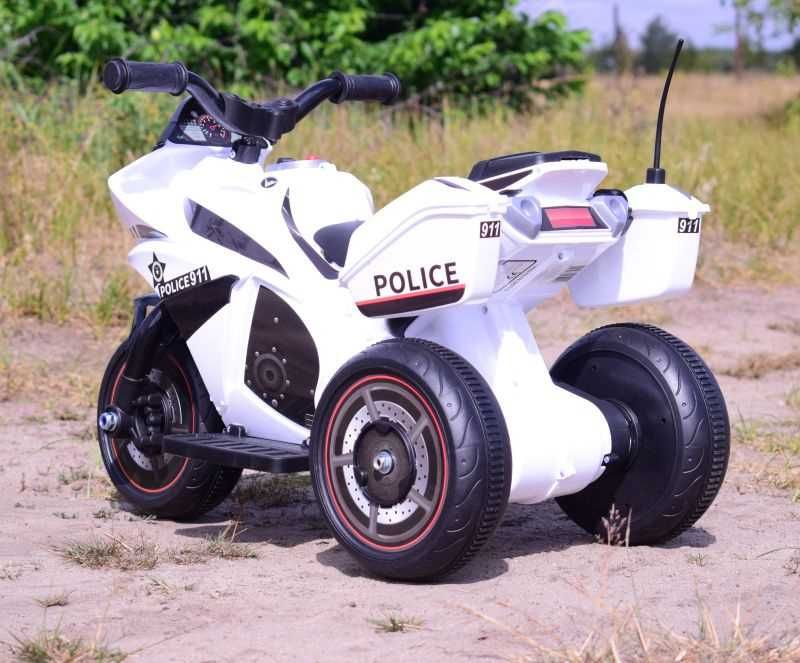 Autko motor MOTOREK POLICYJNY na akumulator trójkołowy dla dzieci