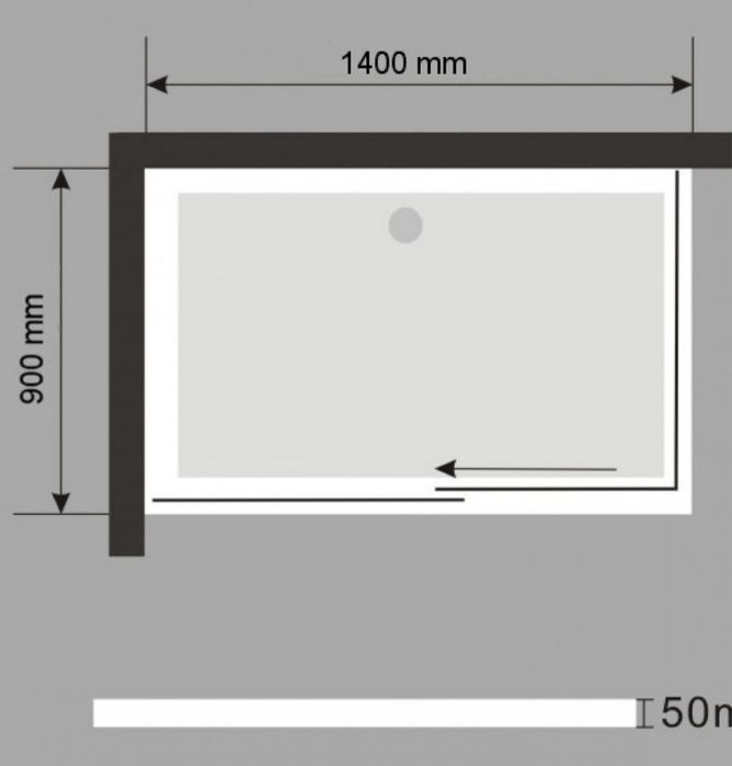 Base de duche 140x90cm espaçosa