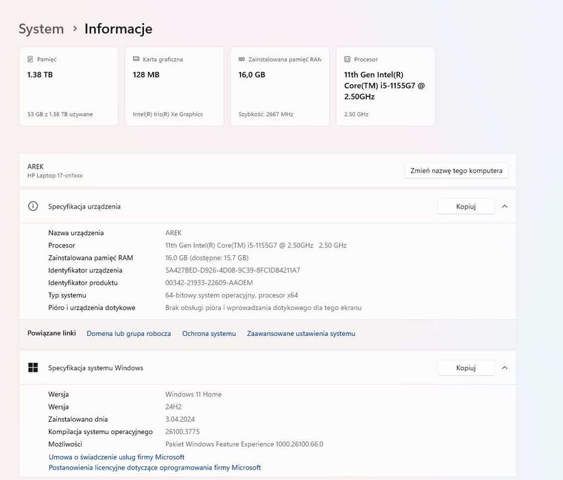 Laptop HP 17-cn1053cl