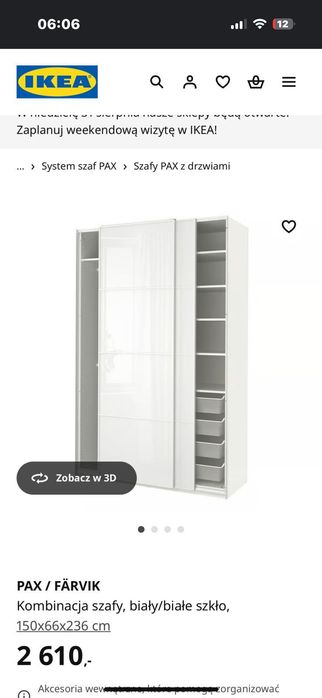 Szafa pax pojemna brązowa