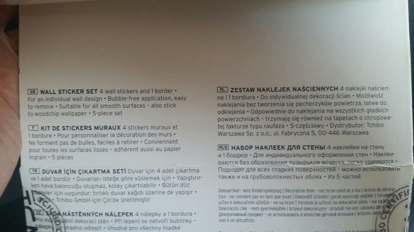 Dziecięcy Zestaw naklejek naściennych