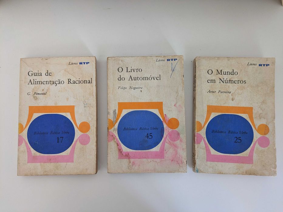 Vários livros: Guia de alimentação, Automóvel, O mundo em número