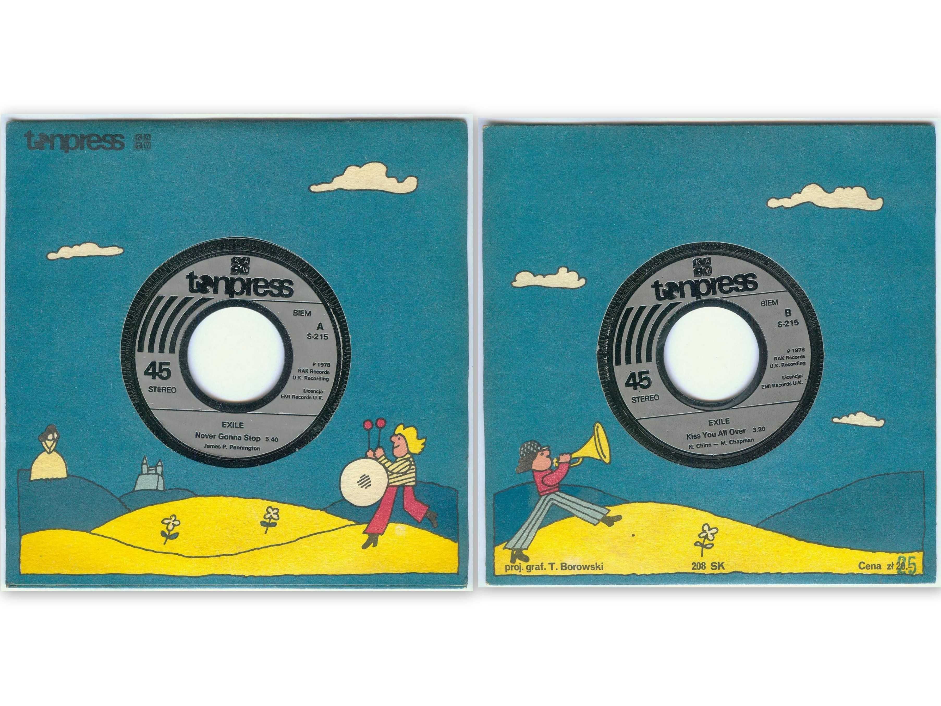 Płyta winylowa 7" (mała) - EXILE - Tonpress S-215  wyd. 1978 r.