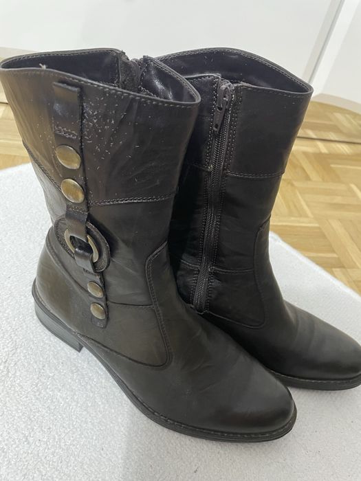 Skórzane botki kowbojki oozaki 37