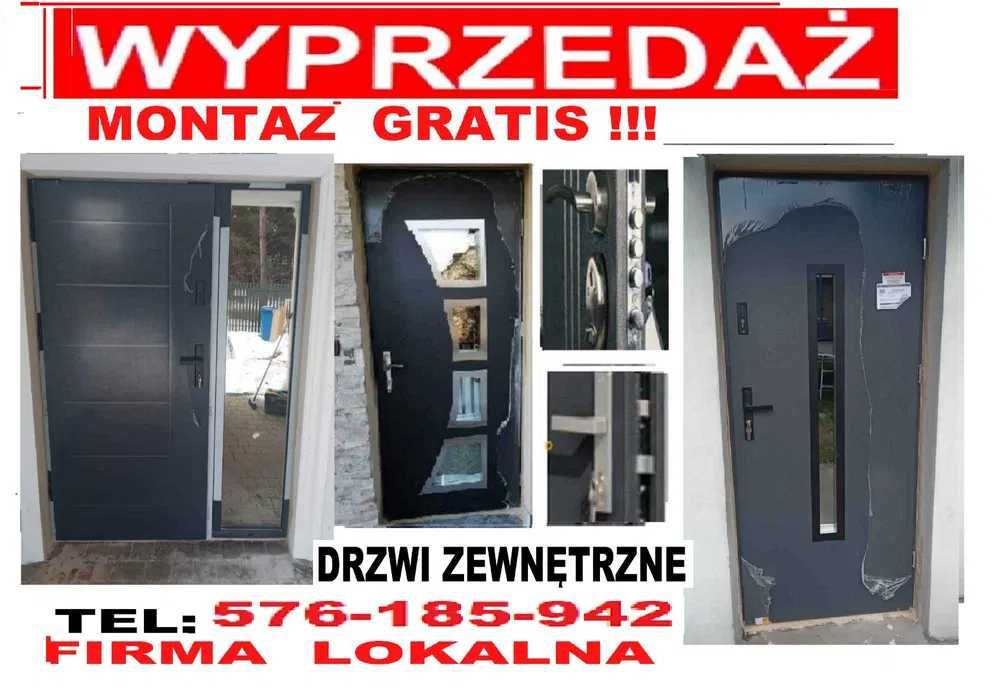 Drzwi wejściowe ZEWNĘTRZNE wewnętrzne z montażem do mieszkania w bloku