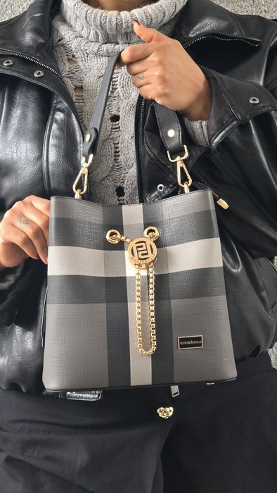 Mala Silver & Polo xadrez- Nova com etiqueta