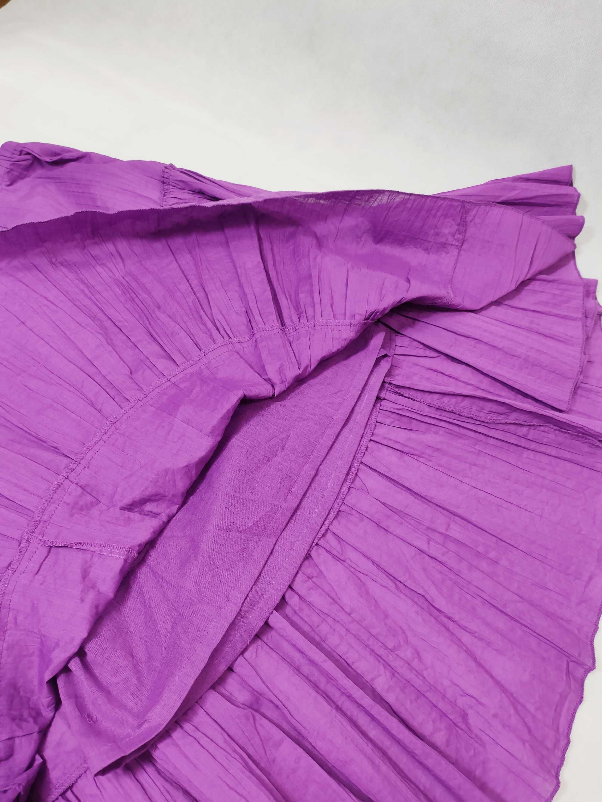 Spódnica marszczona plisowana midi zwiewna bawełniana 36 S SÓ0070B