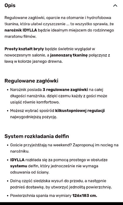 IDYLLA Narożnik z regulowanymi zagłówkami, jasnoszary
