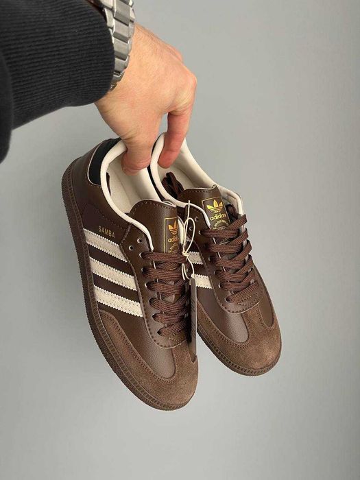 Кросівки Adidas Samba OG Dark Brown Beige Gum premium