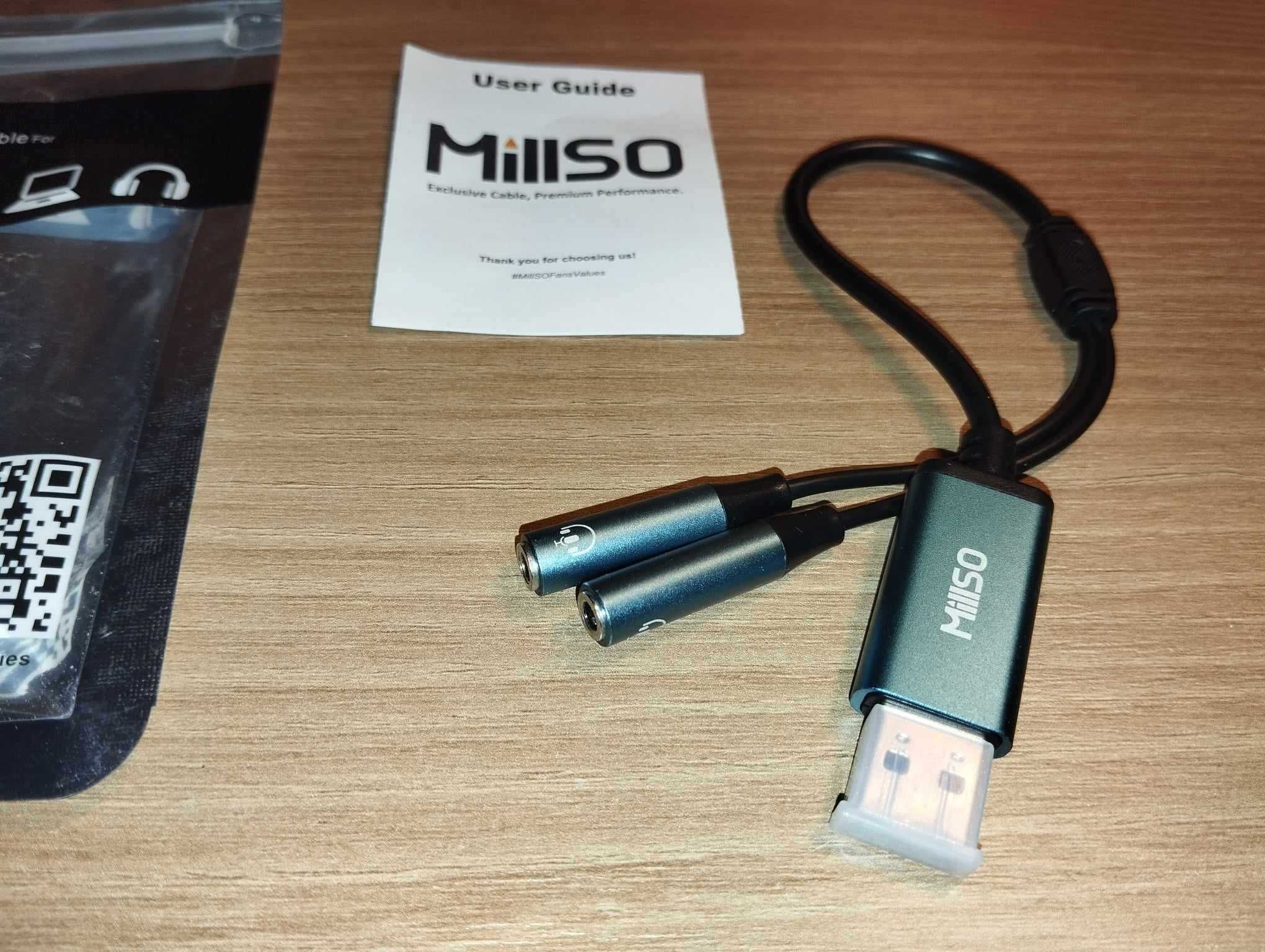 MillSO Adapter Jack 3.5mm na 2x 3.55 TRS Audio