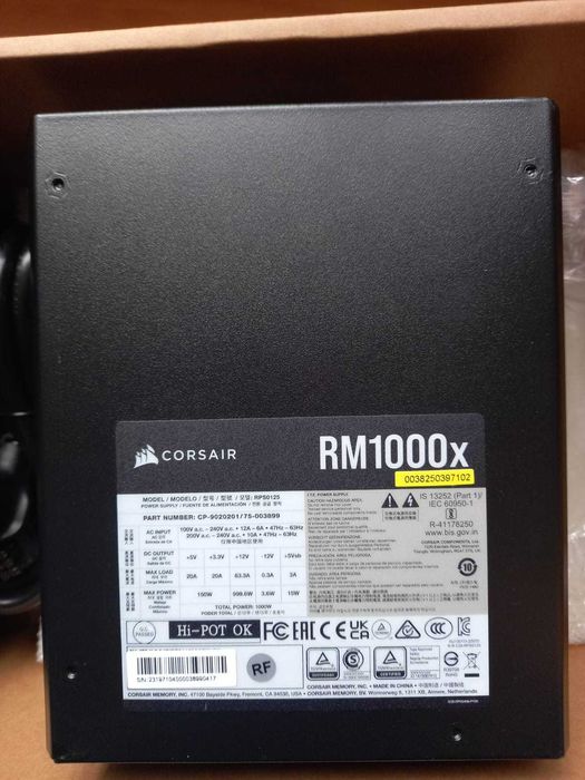 Fonte de Alimentação ATX RM1000x 1000W 80 PLUS Gold Full Modular64738499894531122