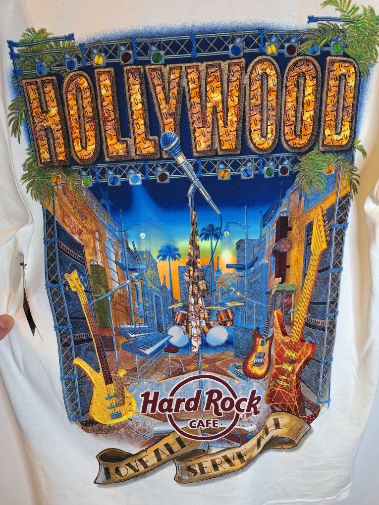 Nowy Vintage rzadki t-shirt Hard Rock Cafe Hollywood USA