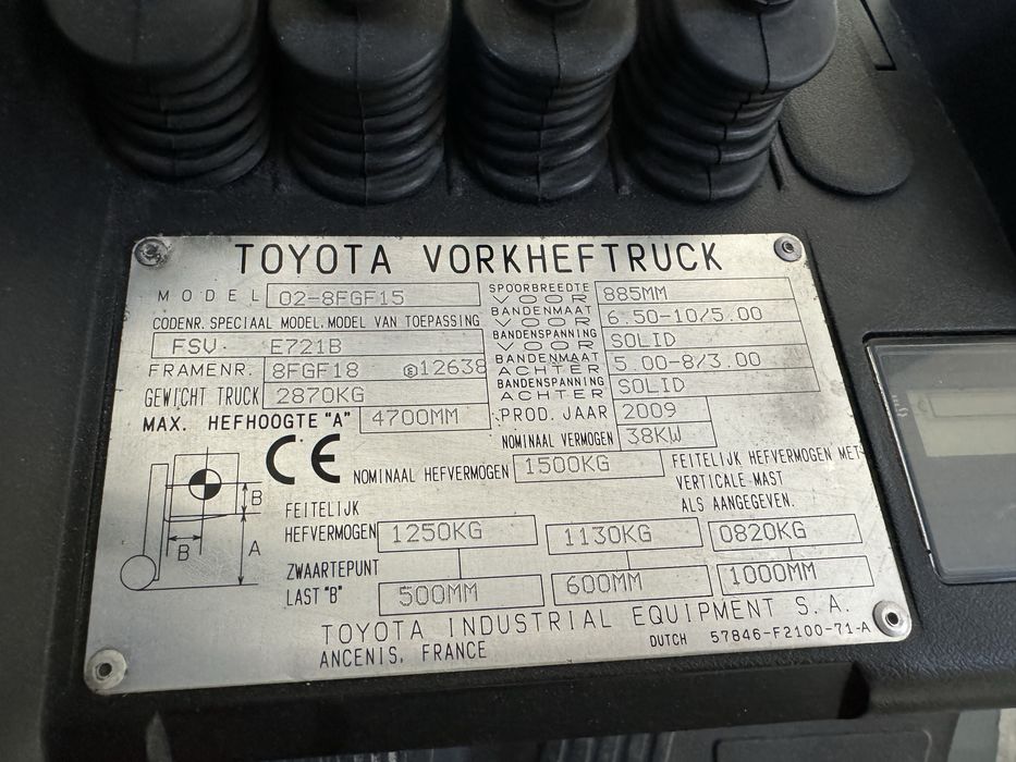 Продаж навантажувача TOYOTA 02-8FGF15, 2009 року в ідеальному стані!