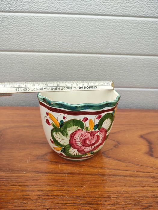 Ceramiczna Włoska doniczka - Hand made - Design - vintage - X