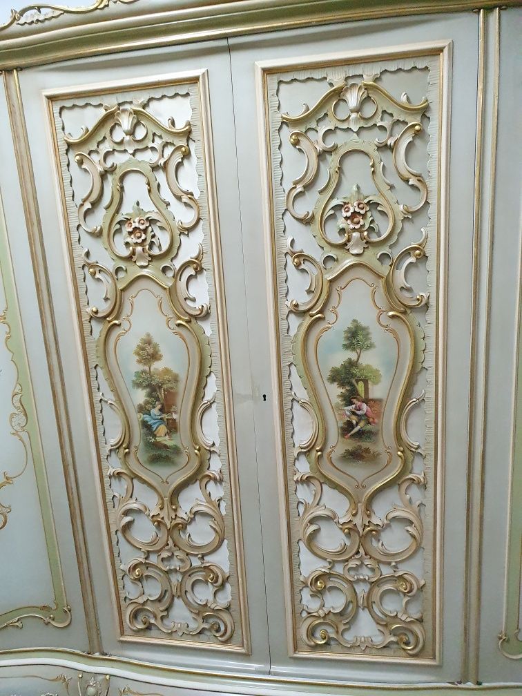 Włoska oryginalna sypialnia barokowa retro