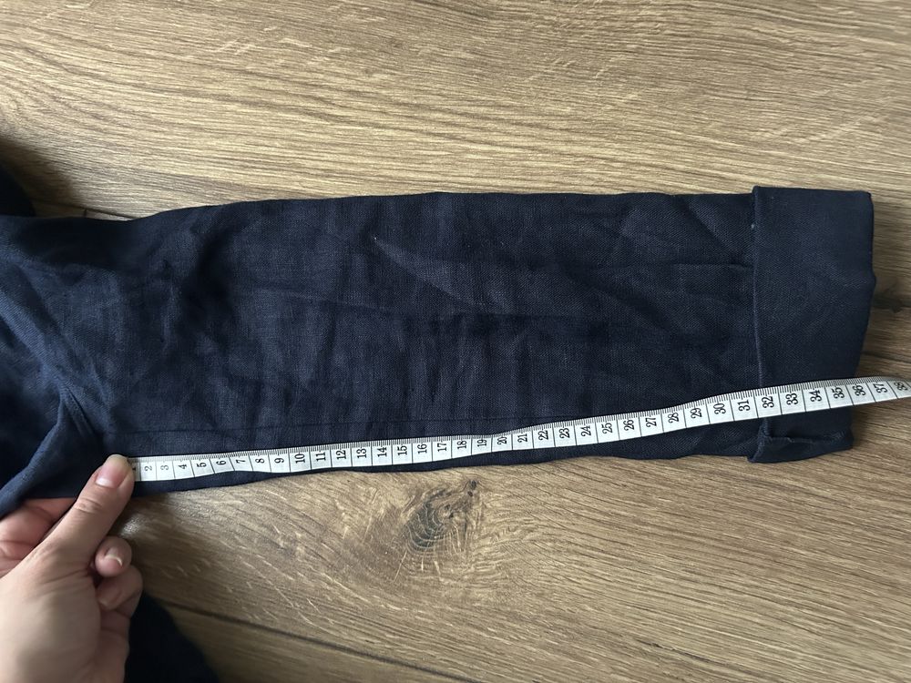 Damska granatowa marynarka 100% len
