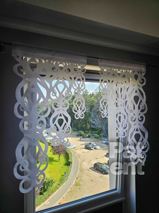 Firana panele ekranowe 60x100 cm żakardowe 2 sztuki na okno białe