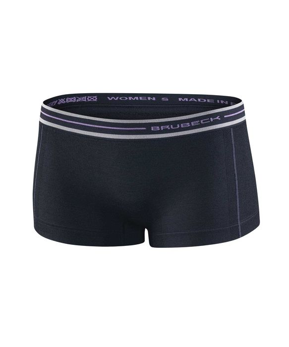 Bokserki majtki damskie Merino Brubeck czarne XL termoaktywne ciepłe