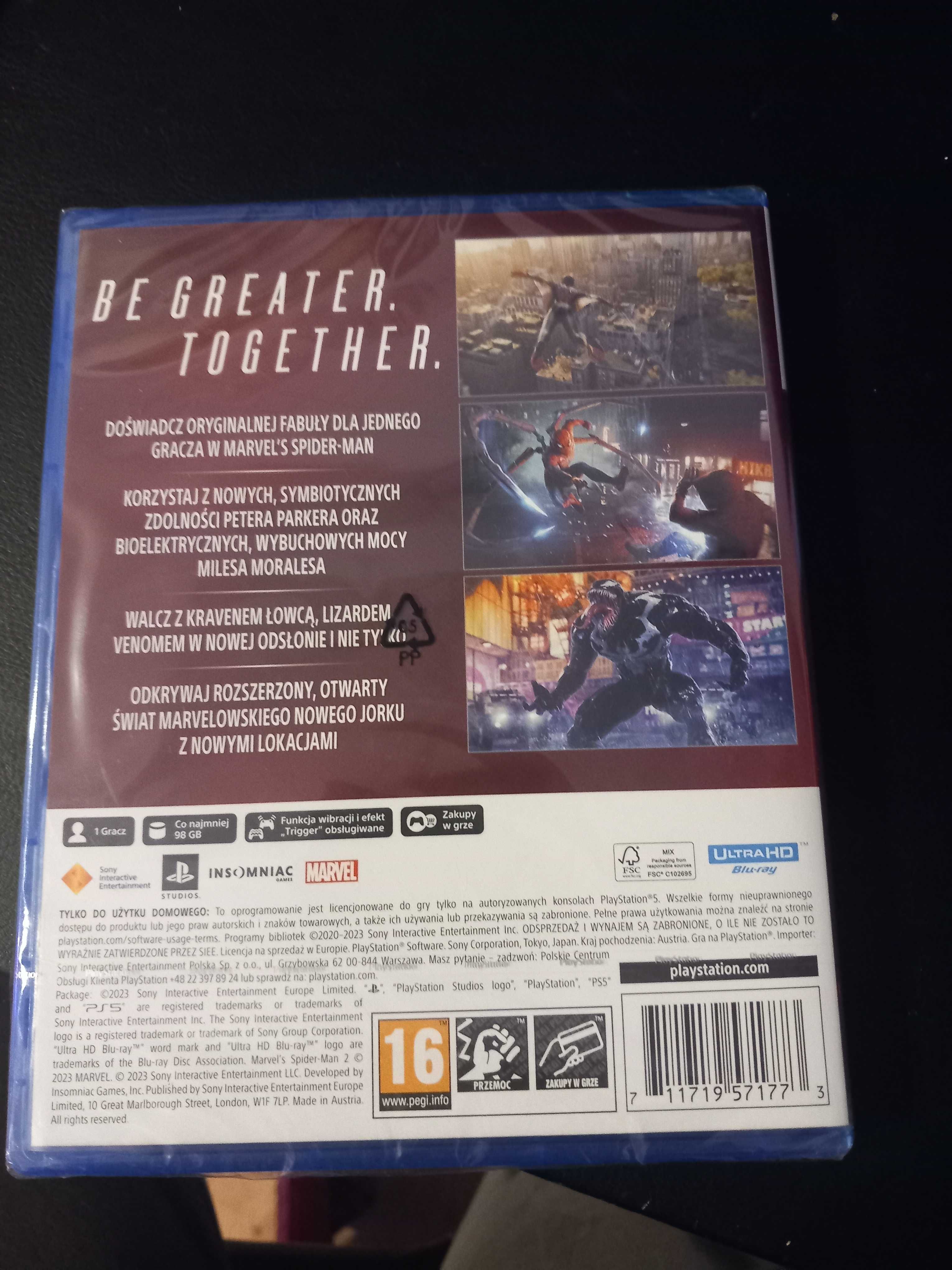 Spider-Man 2 nie używany zapakowany na ps5