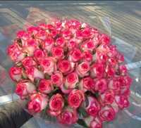 Букеты роз и  тюльпан  101 шт,51шт