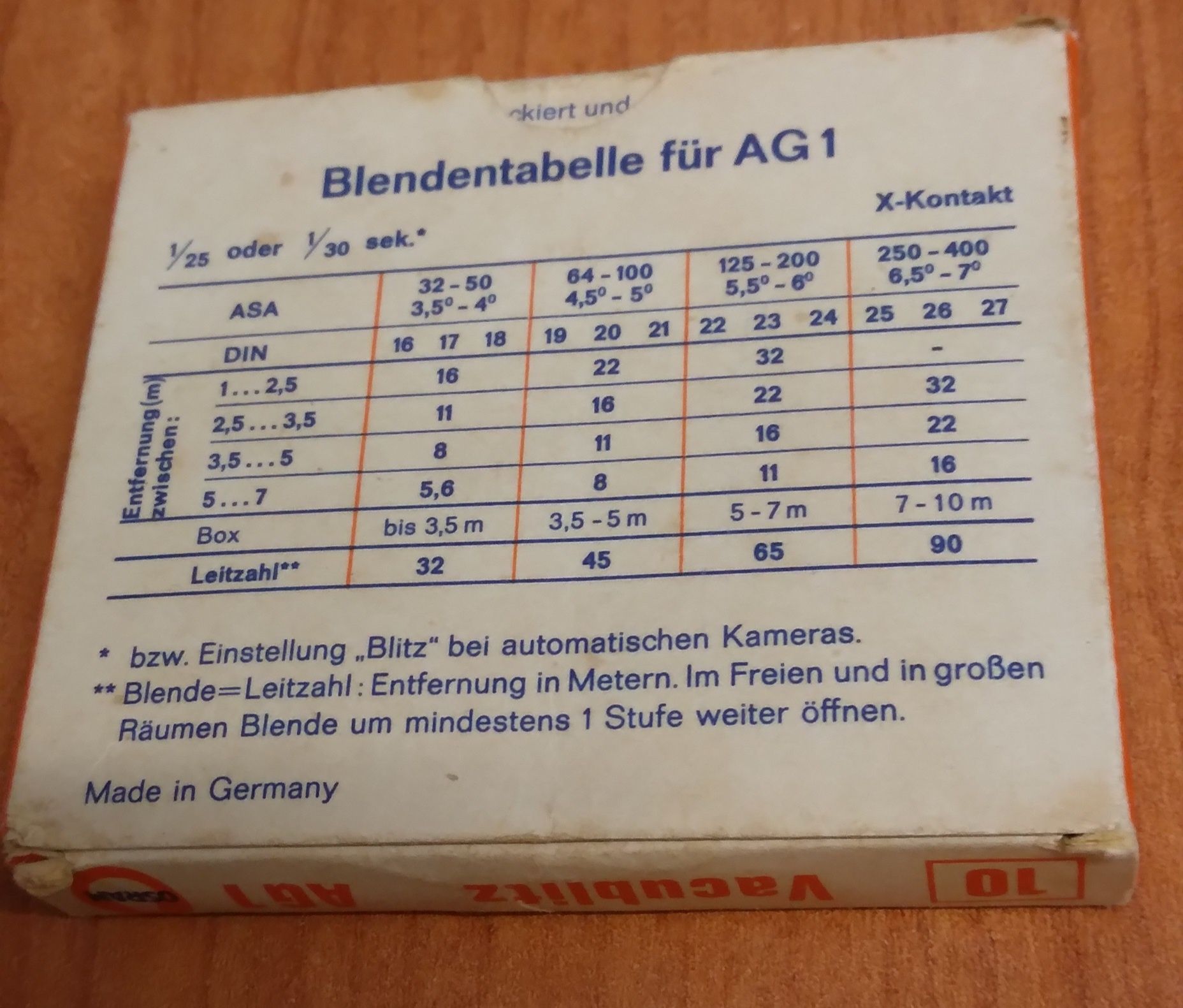 Lâmpadas de flash AG1 antigas