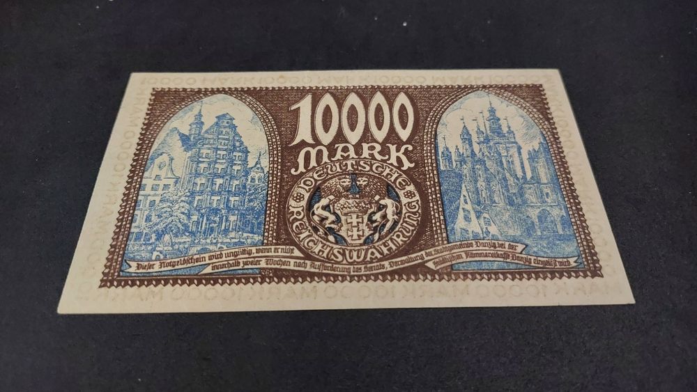 10000 Marek 1923 Gdańsk okazja niski numer piekny 2