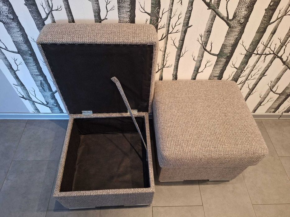 Pufa 2 szt. szare 52 x 52 cm