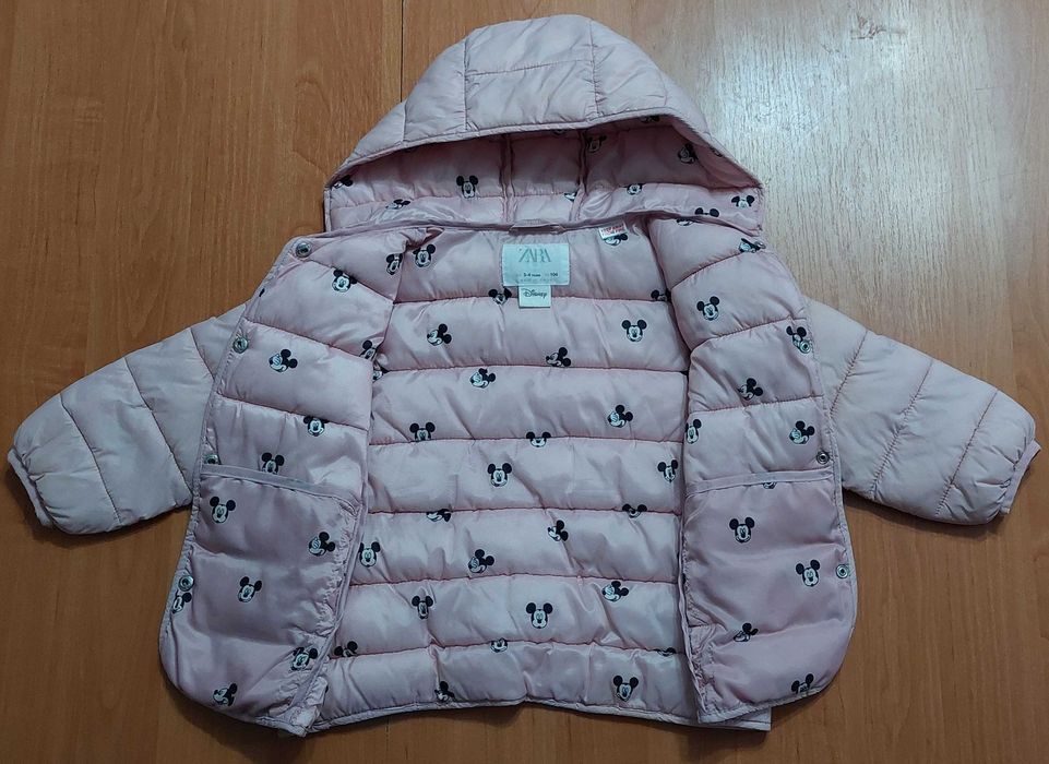 Dziewczęca kurtka pikowana jesienna ZARA Myszka Minnie r. 104