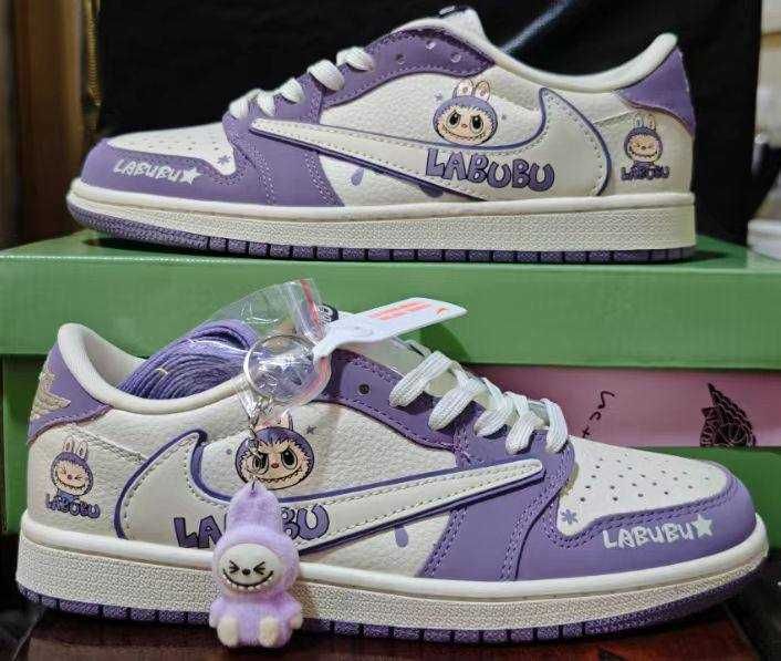 Кросівки Nike Dunk Air Jordan x Travis Scott x Labubu Purple