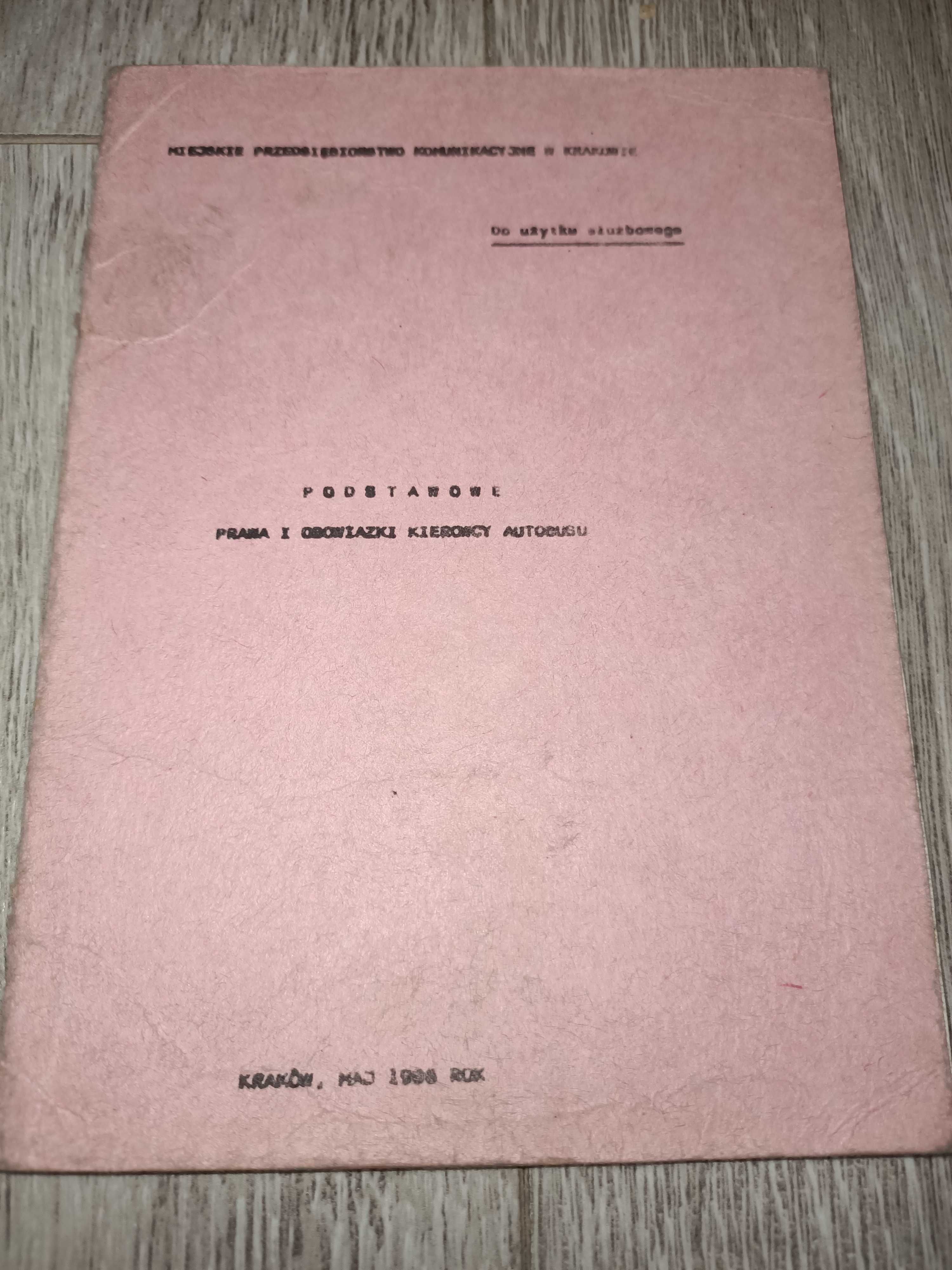 Podstawowe prawa i obowiązki kierowcy autobusu 1986r