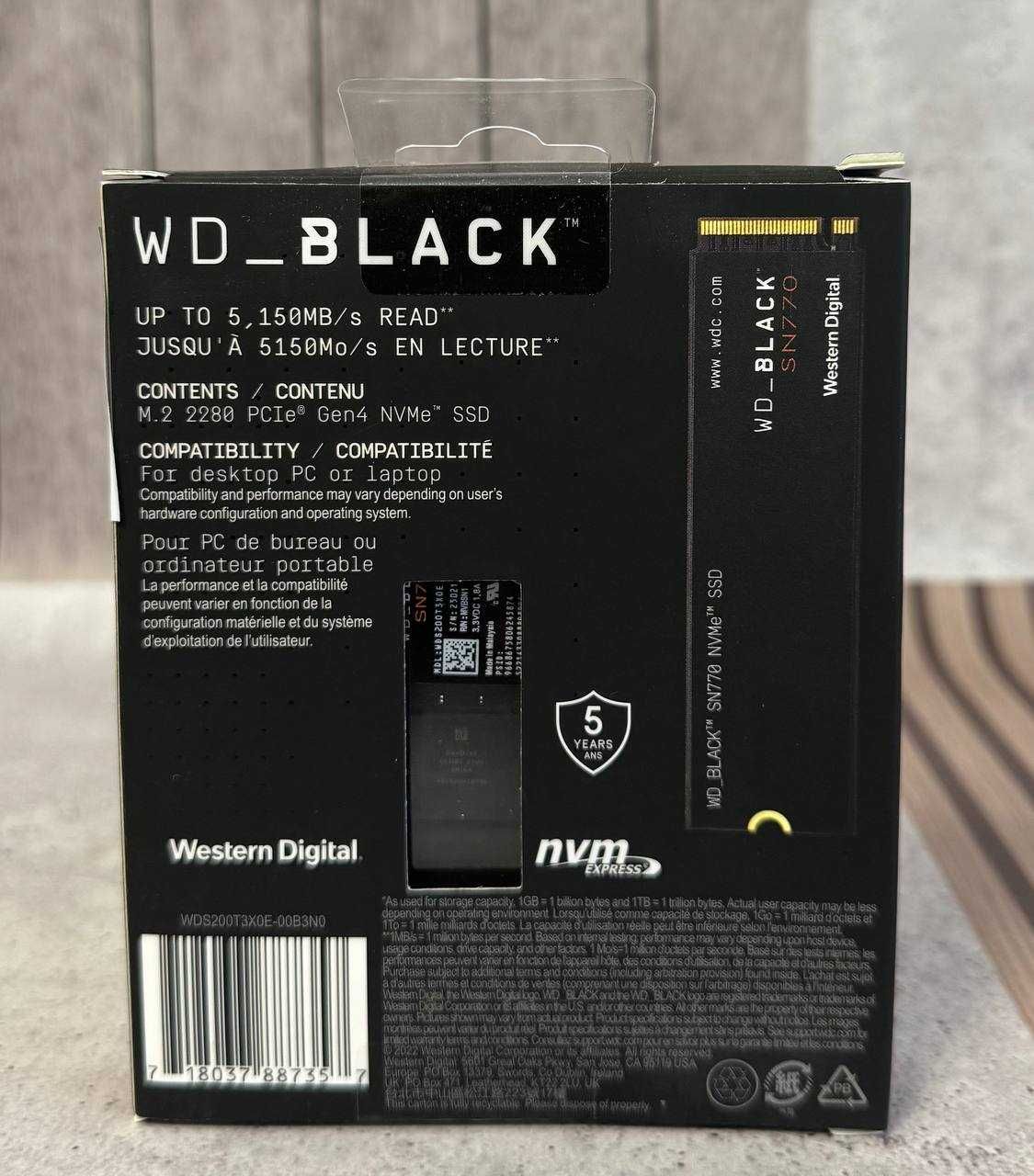 SSD накопичувач WD Black SN770 2 TB (WDS200T3X0E)
