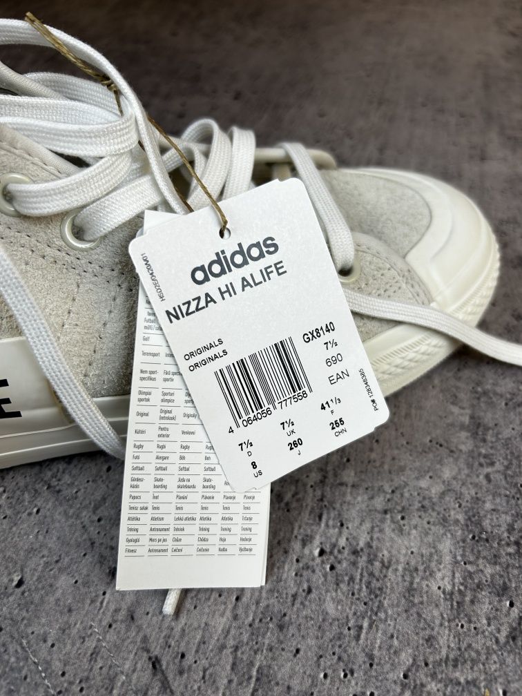 Adidas nizza hi alife white кеди