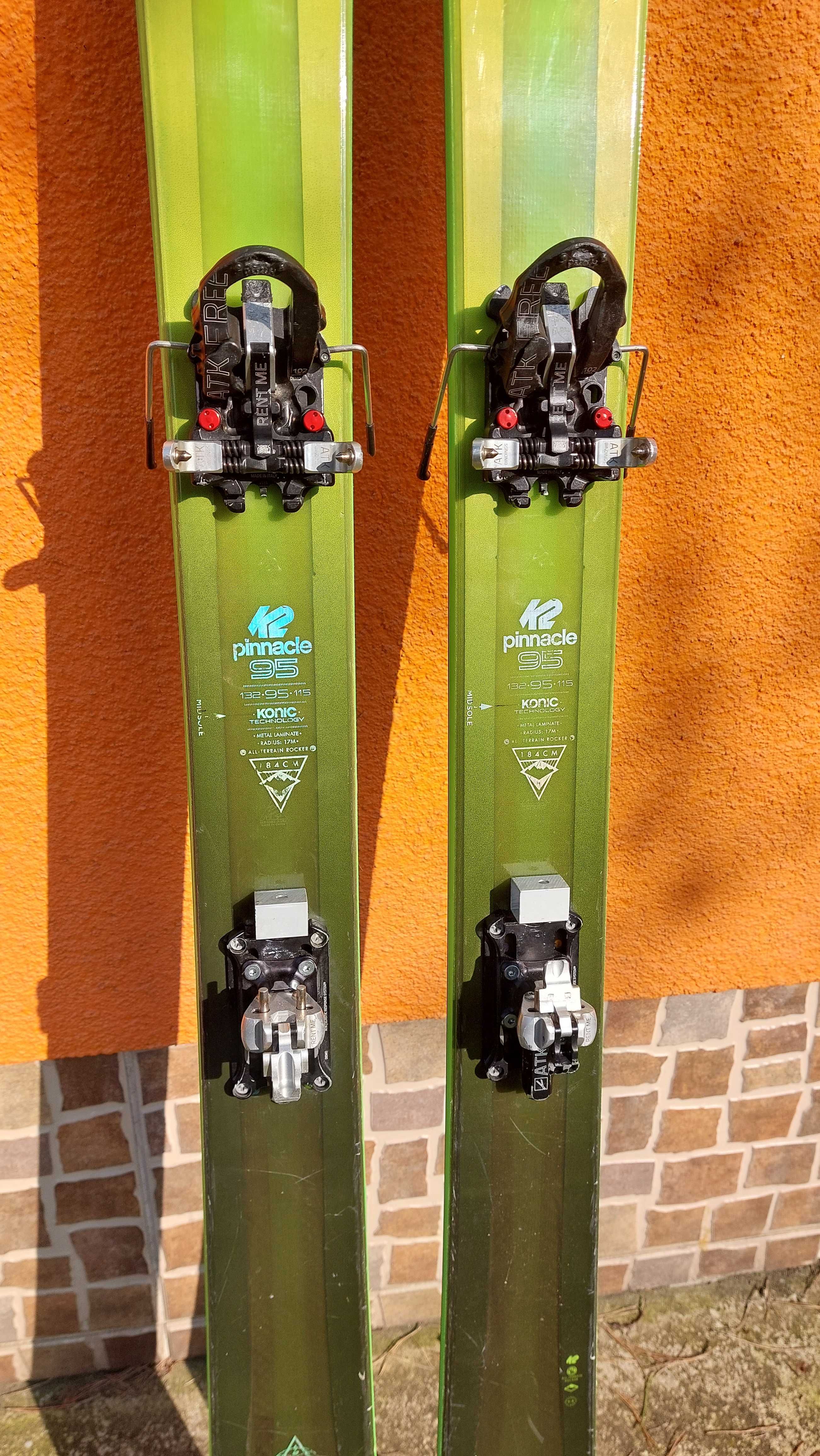 Skitury K2 Pinnacle, 184 cm, 95 pod butem