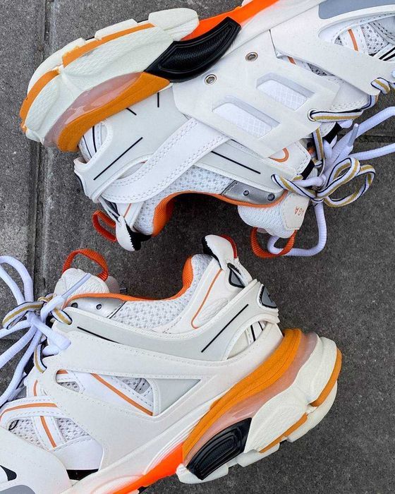Мужские кроссовки Balenciaga Track 3.0 Premium White&Orange. 40-45