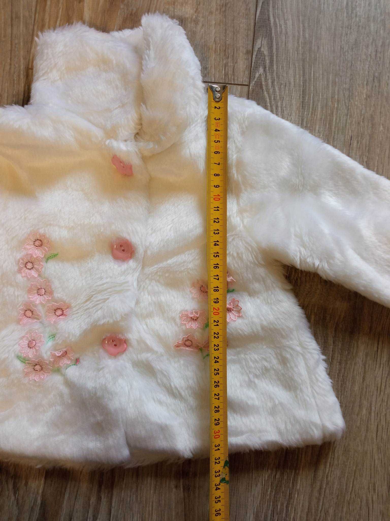 kurtka futerko dla dziewczynki lekko ocieplana wiosna 18miesięcy
