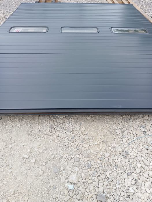 Brama garażowa segmentowa panelowa grafit 304x396 h wysoka