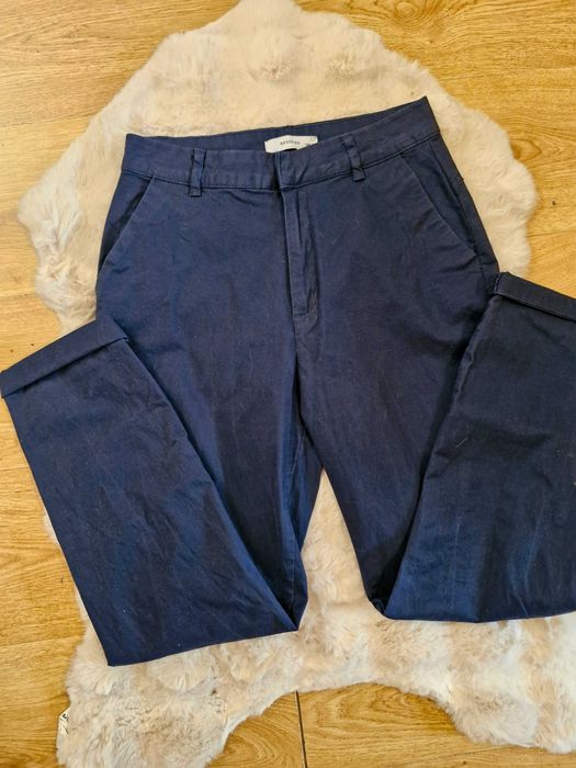 Spodnie chino bawełniane granatowe Reserved 36