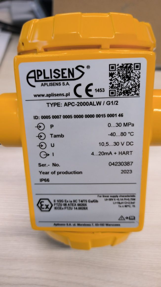 Inteligentny przetwornik ciśnienia Aplisens APC-2000ALW 0-30MPa 250bar